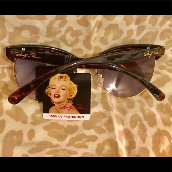 💋🕶 MARILYN MONROE TORT ROUNDED CATEYE SUNGLASSES - Picture 2 of 7